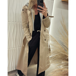 Trench a capuche beige