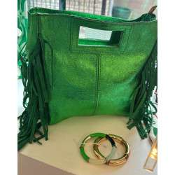 Sac vert en cuir