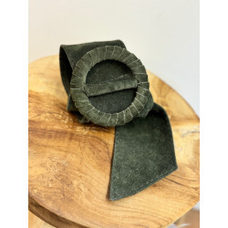 ceinture en cuir kaki
