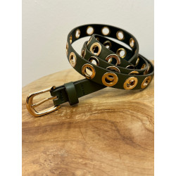 Ceinture kaki & doré