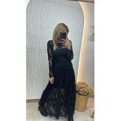 Robe longue dentelle