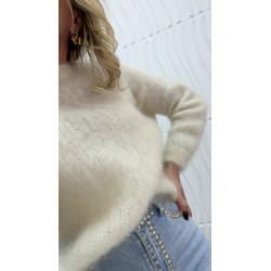 Pull mohair écru