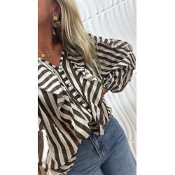 Blouse rayé à volant