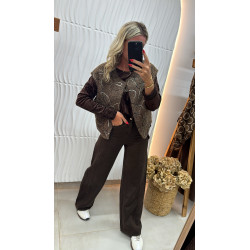 Gilet sans manches marron