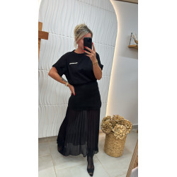 jupe noir plissée
