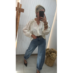 Chemise écru détail doré