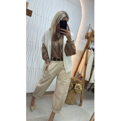 Gilet écru sans manches