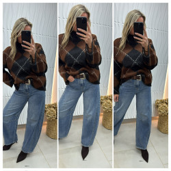 Pull jacquard doux et tendance