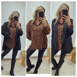 Chemise à pois en tencel