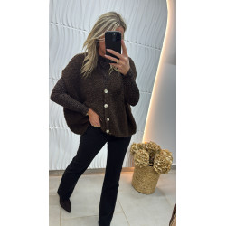 Gilet bouclette marron