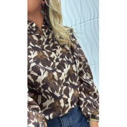 Chemise imprimé marron
