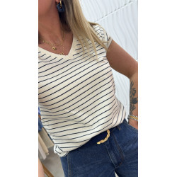 T-shirt marinière bleu