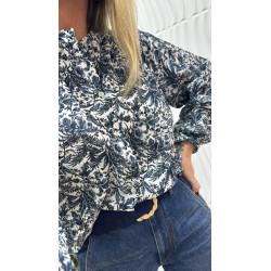 Blouse imprimé bleu