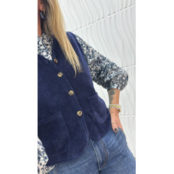 Boléro velours marine