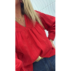 Blouse rouge Ingrid