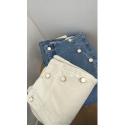 jeans Beige à boutons