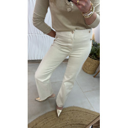 jeans Beige à boutons