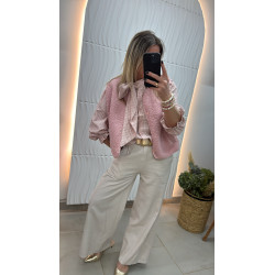Gilet teddy rose